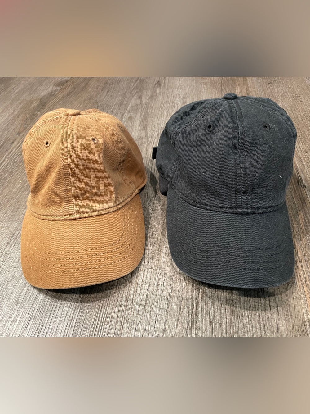 Toddler Baseball Hat Adjustable 100% Cotton Baseball Cap 2 Pack Black & Brown